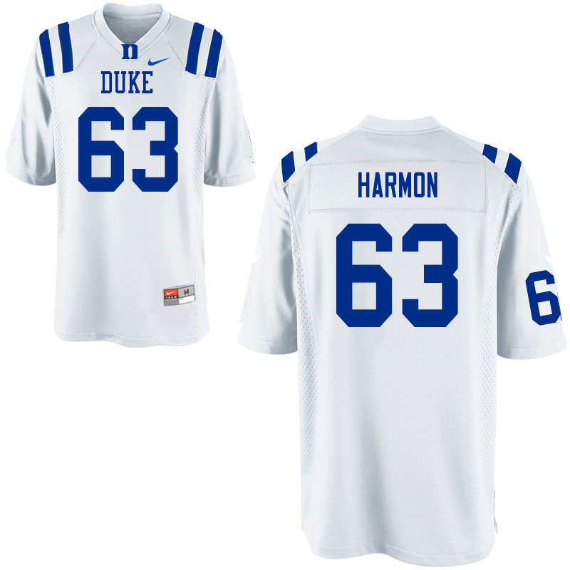 Duke Blue Devils #63 Zach Harmon College Football Jerseys Sale-White